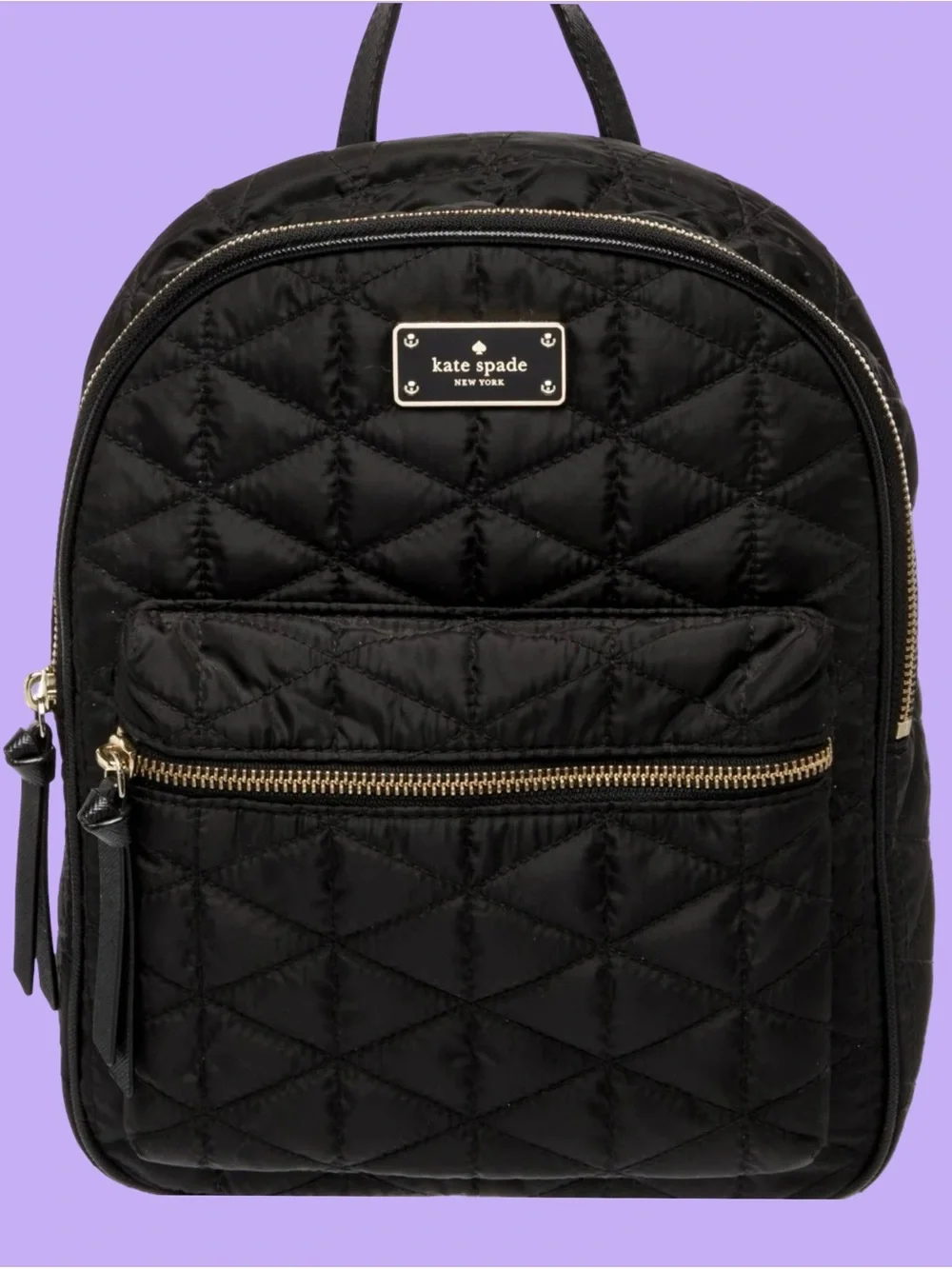 NWT KATE SPADE QUILTED BACKPACK,DIAMOND PATTERN, w/GOLD TONE HARDWARE.ADJUSTABLE